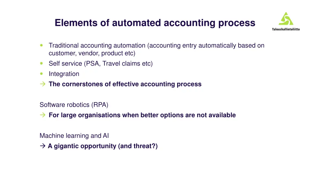 elements of automated accounting process