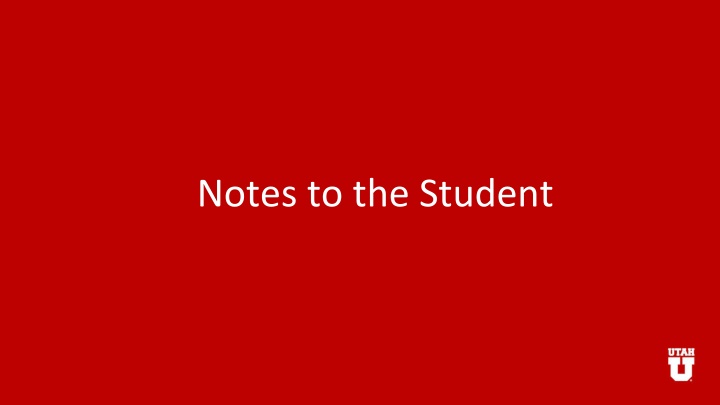notes to the student
