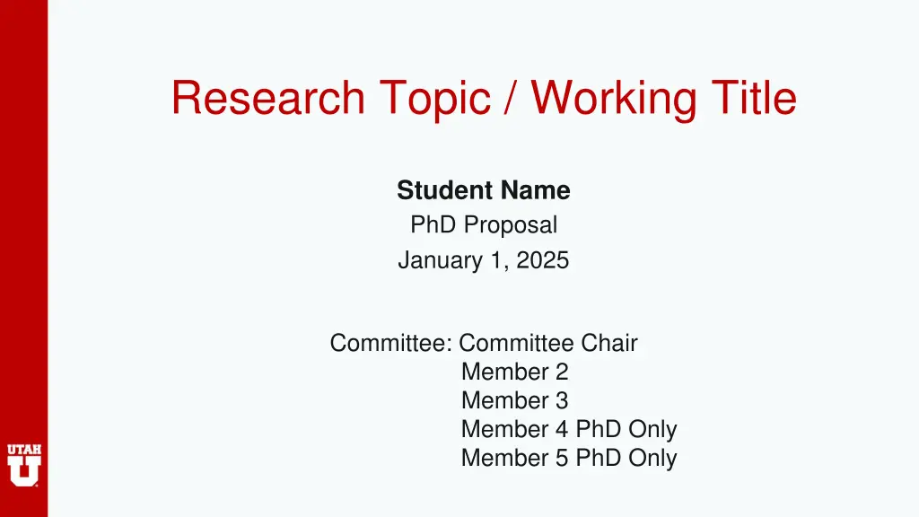 research topic working title
