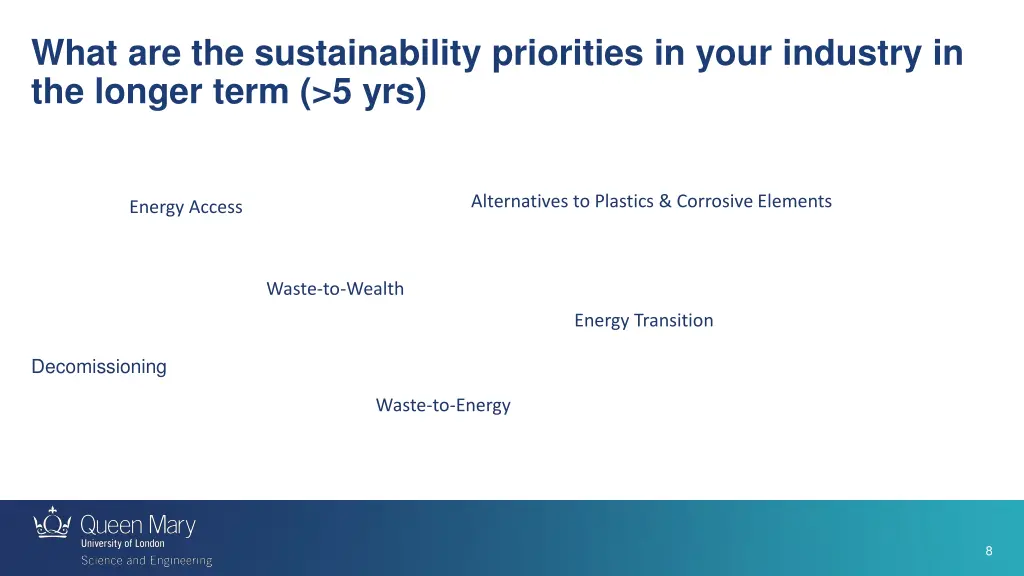 what are the sustainability priorities in your 1