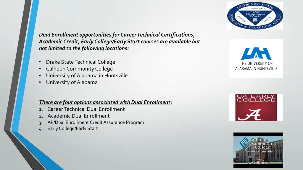 dual enrollment opportunities for career