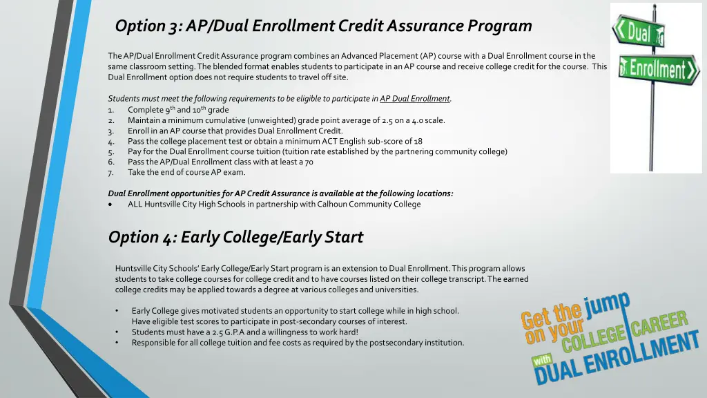 option 3 ap dual enrollment credit assurance