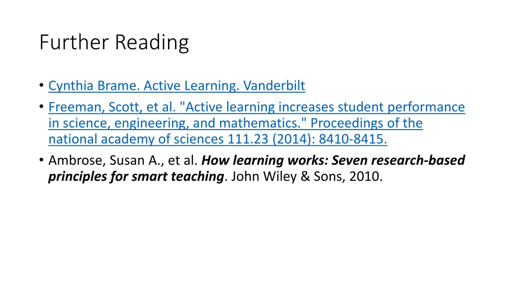 further reading