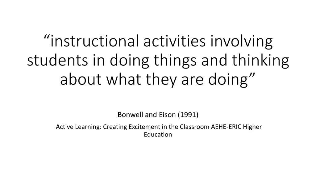 instructional activities involving students