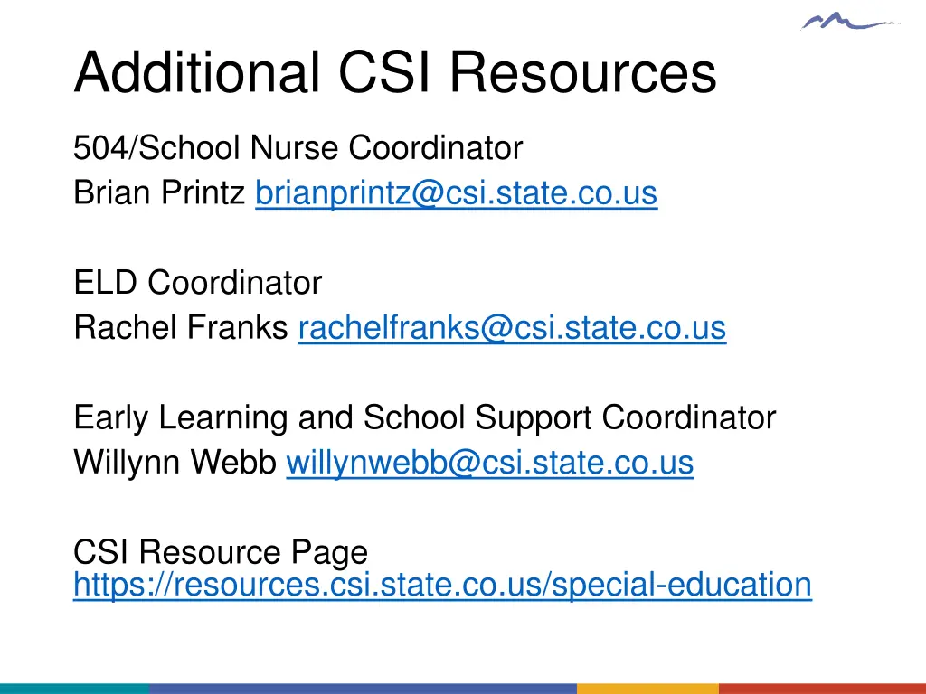 additional csi resources