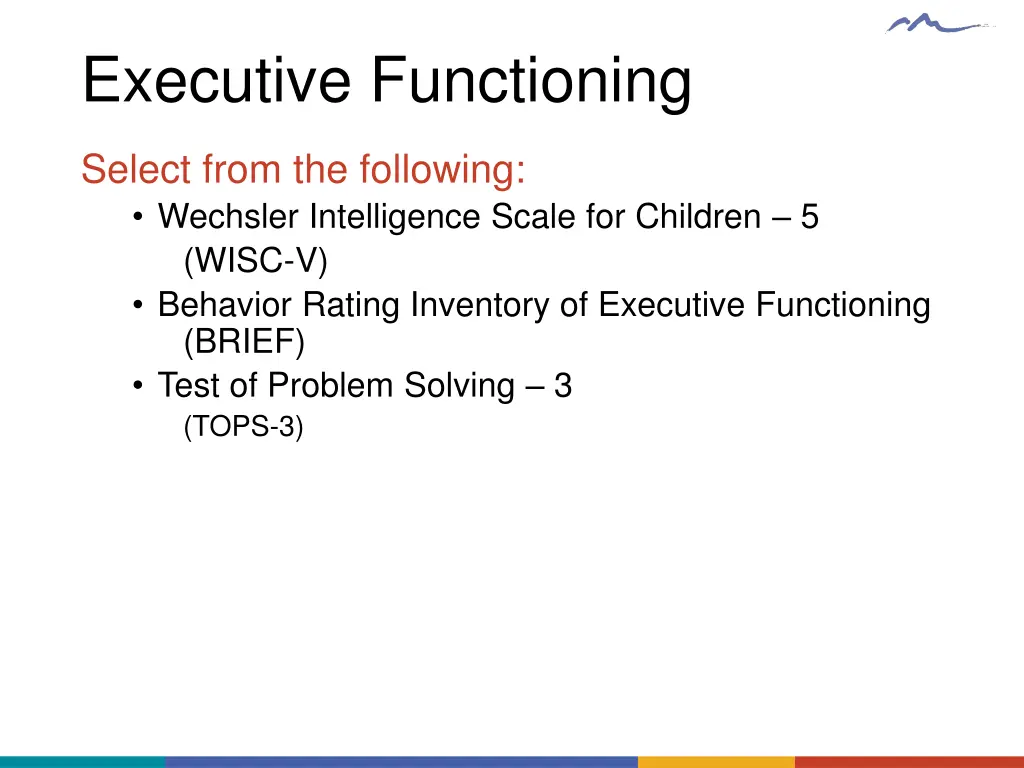 executive functioning