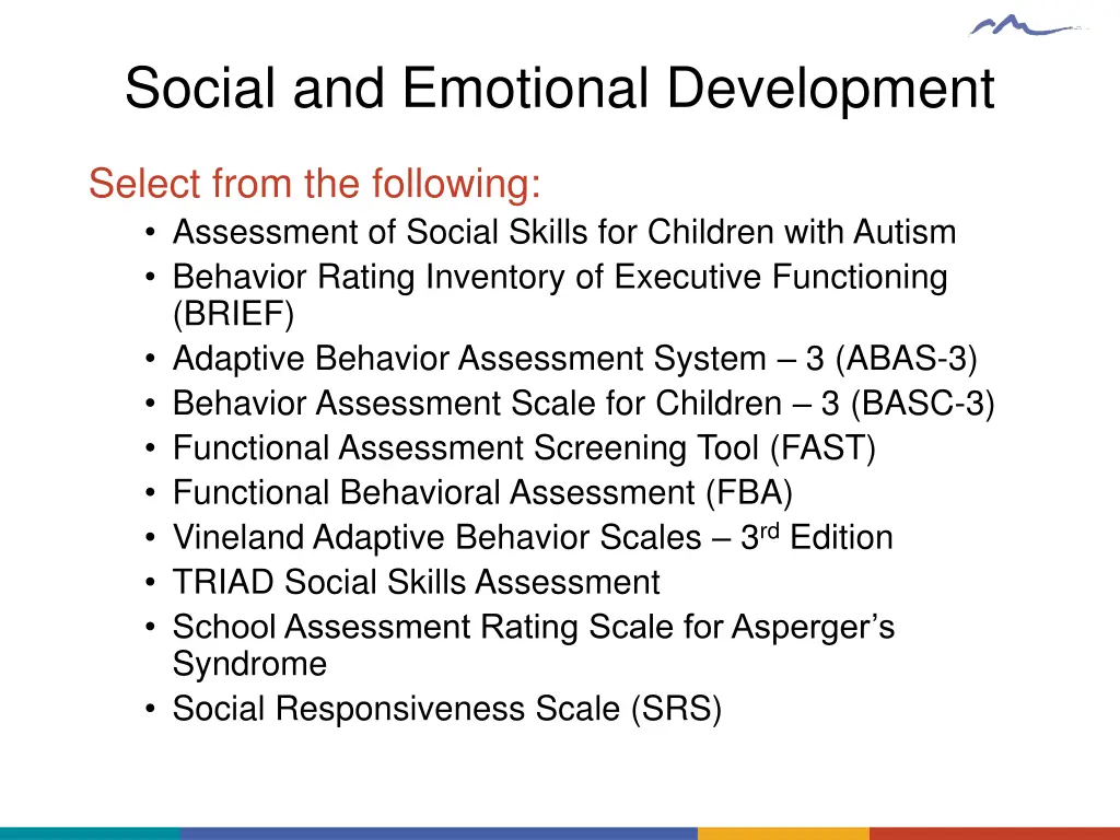 social and emotional development