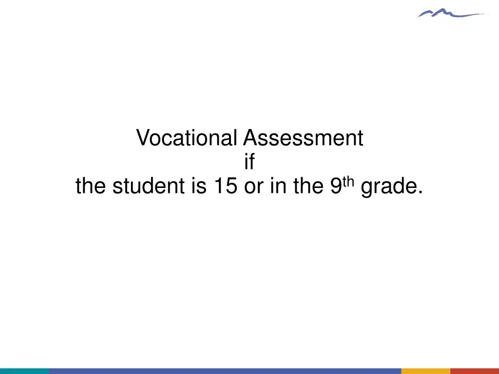 vocational assessment if the student