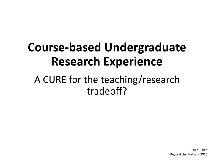 course based undergraduate research experience