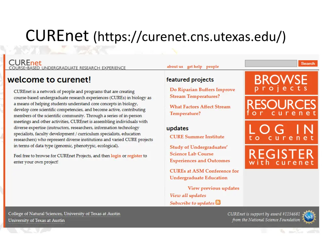 curenet https curenet cns utexas edu