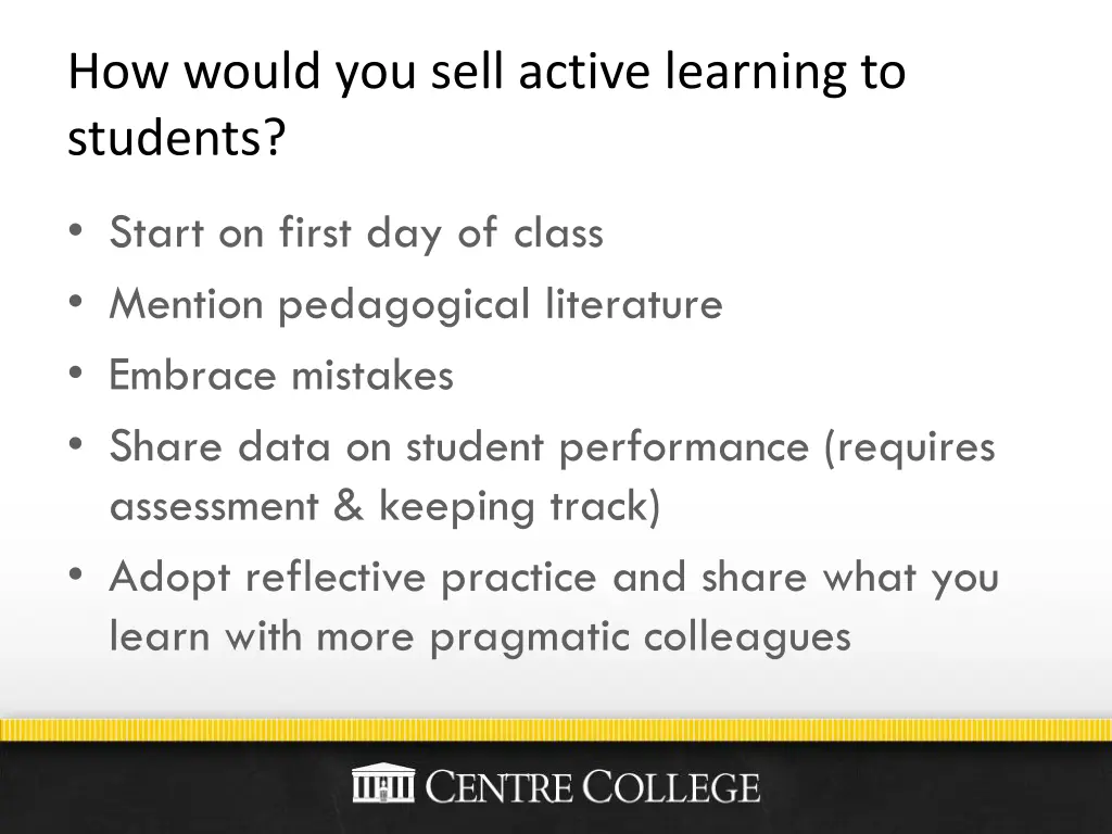how would you sell active learning to students 1