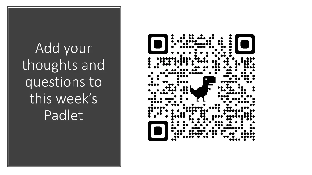 add your thoughts and questions to this week
