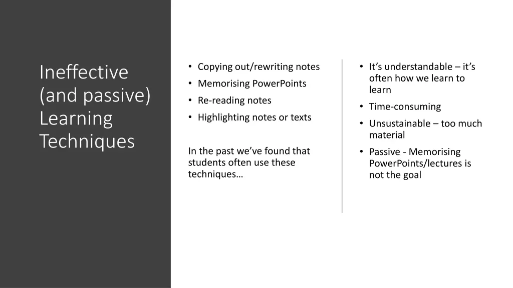 copying out rewriting notes memorising