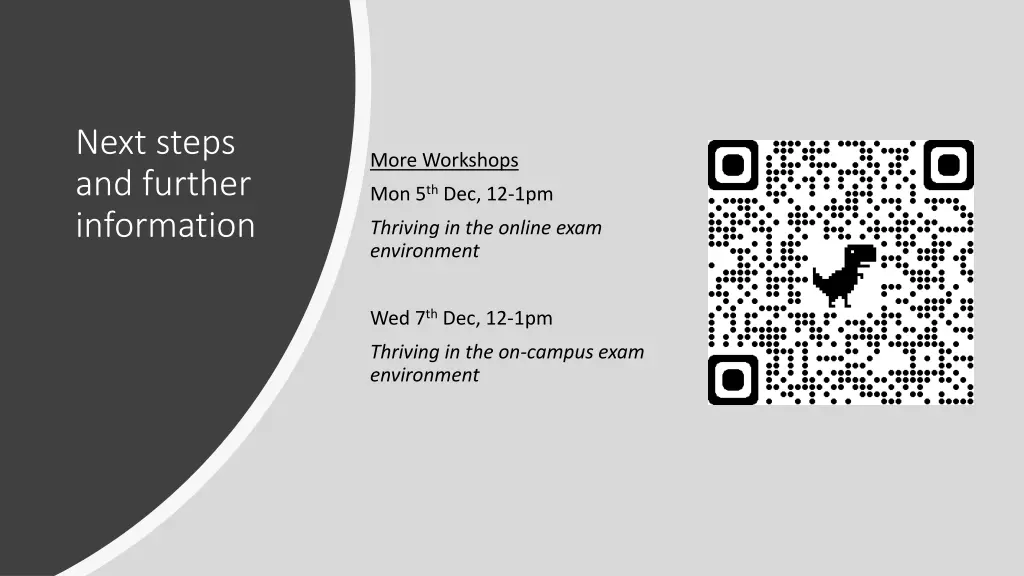 next steps and further information