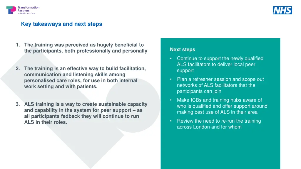 key takeaways and next steps