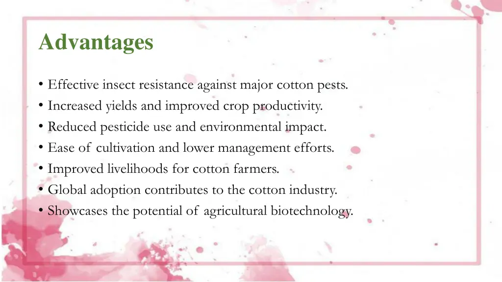 advantages