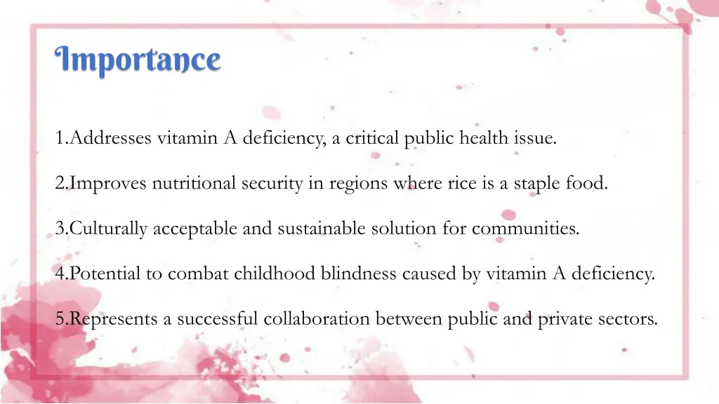importance