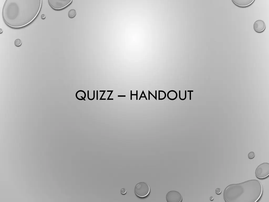 quizz handout