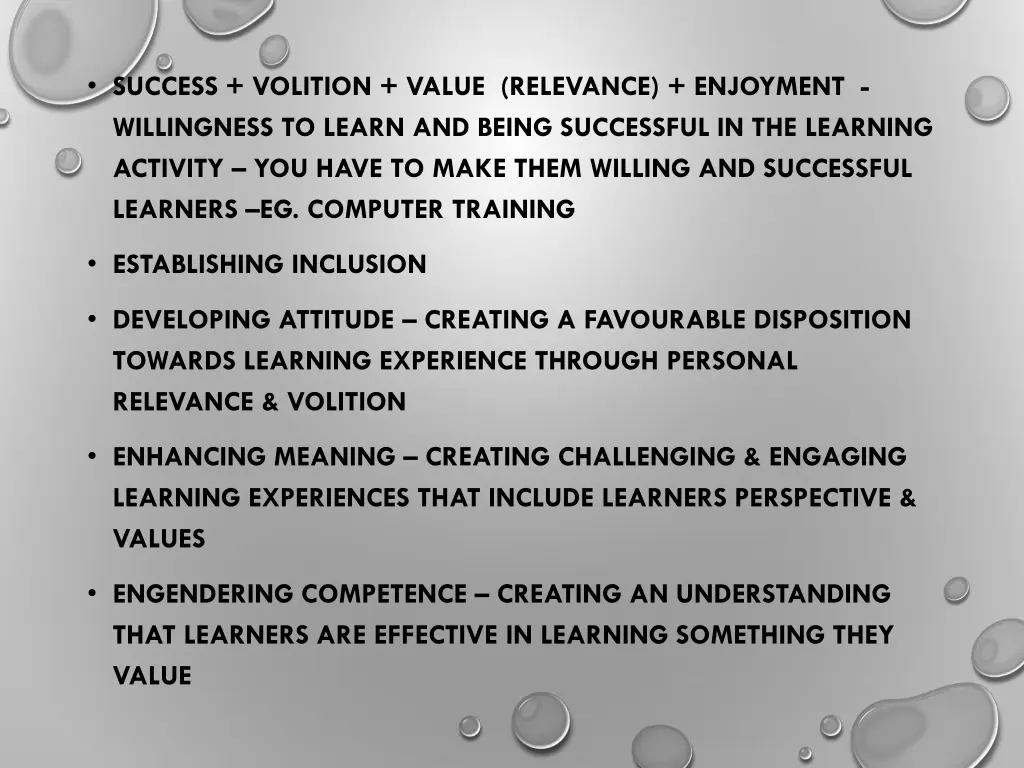 success volition value relevance enjoyment
