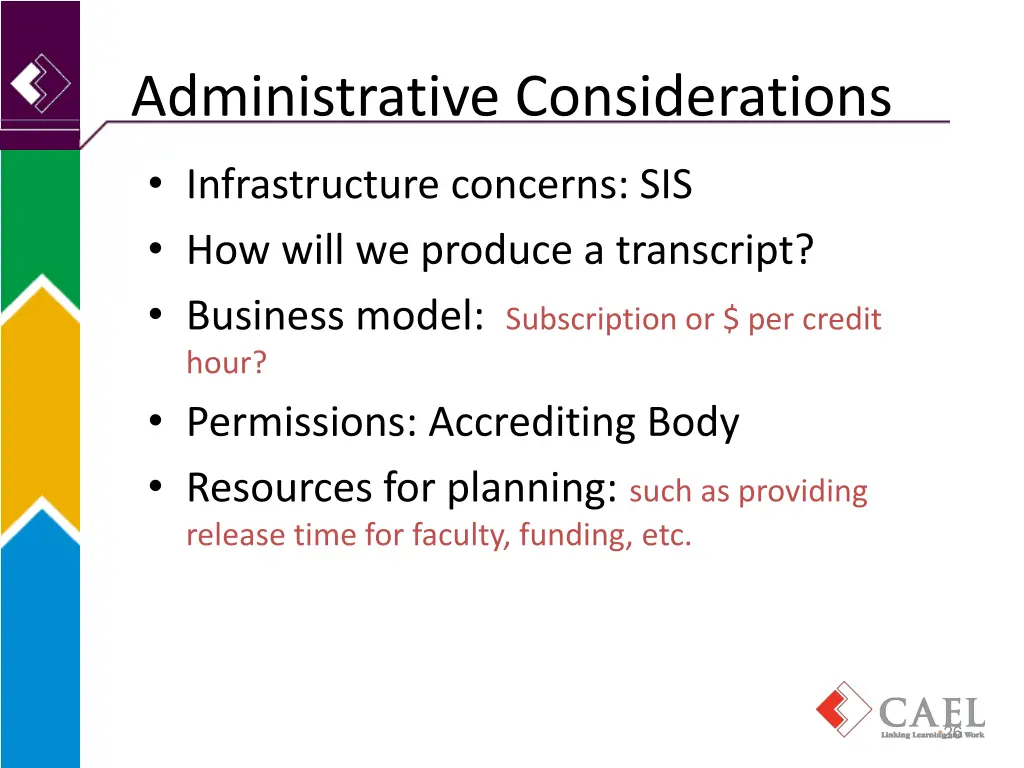 administrative considerations