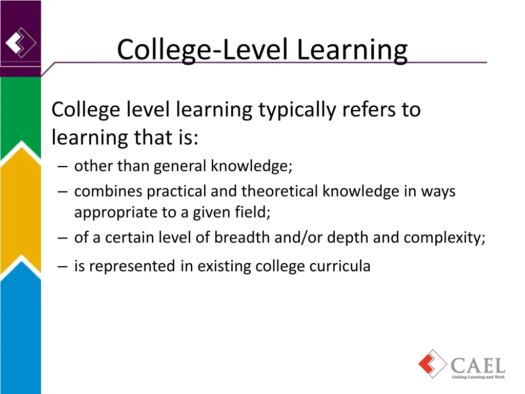 college level learning