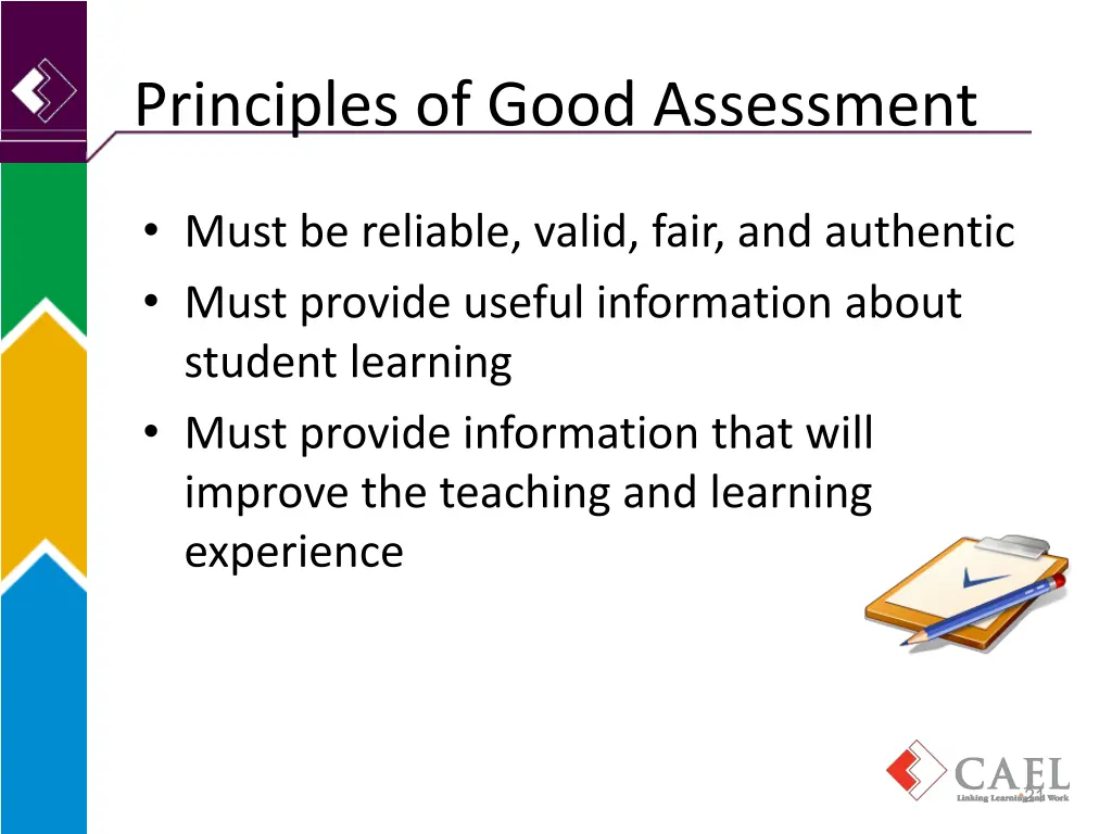 principles of good assessment