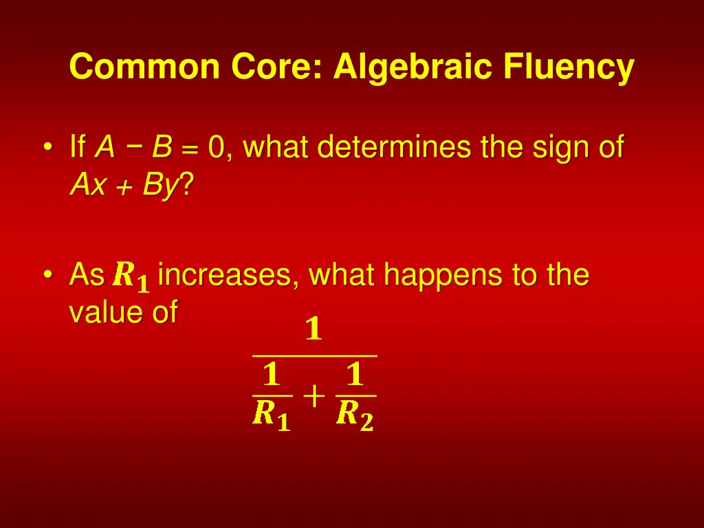 common core algebraic fluency 3