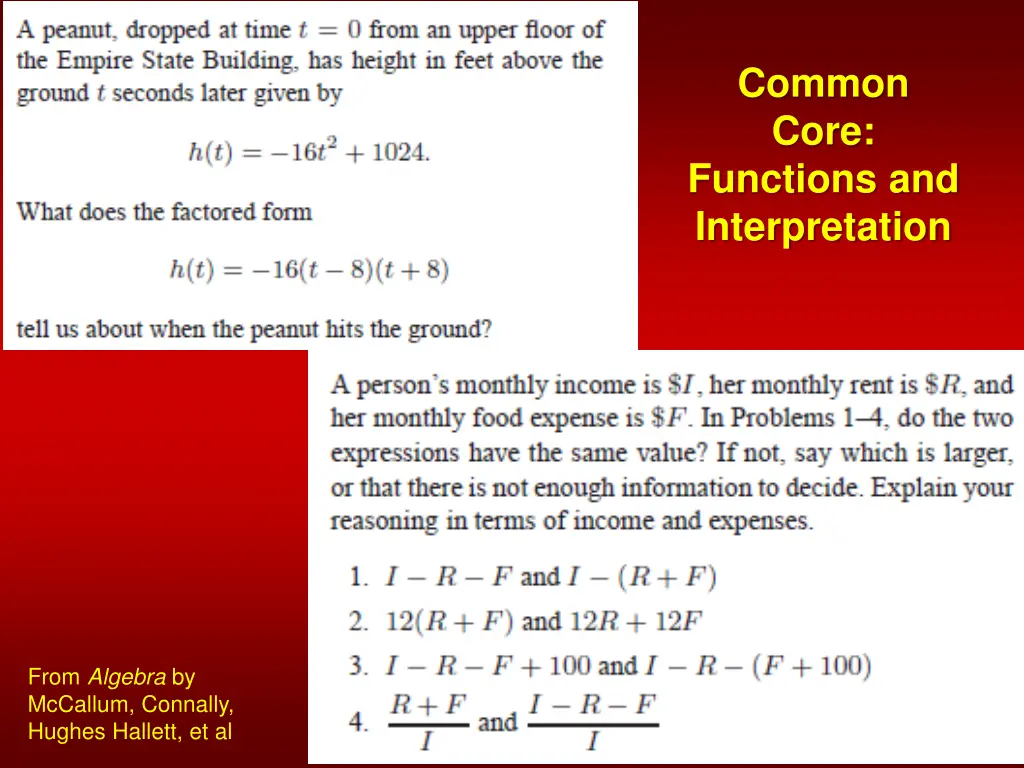 common core functions and interpretation 1