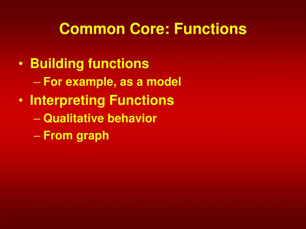 common core functions
