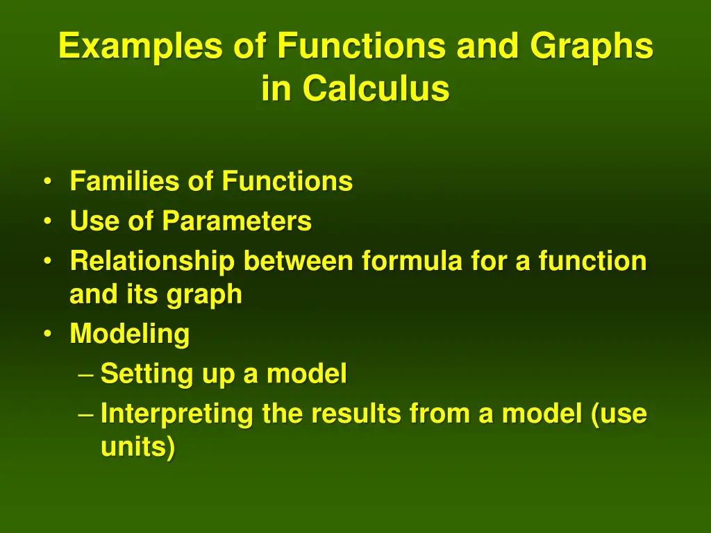 examples of functions and graphs in calculus