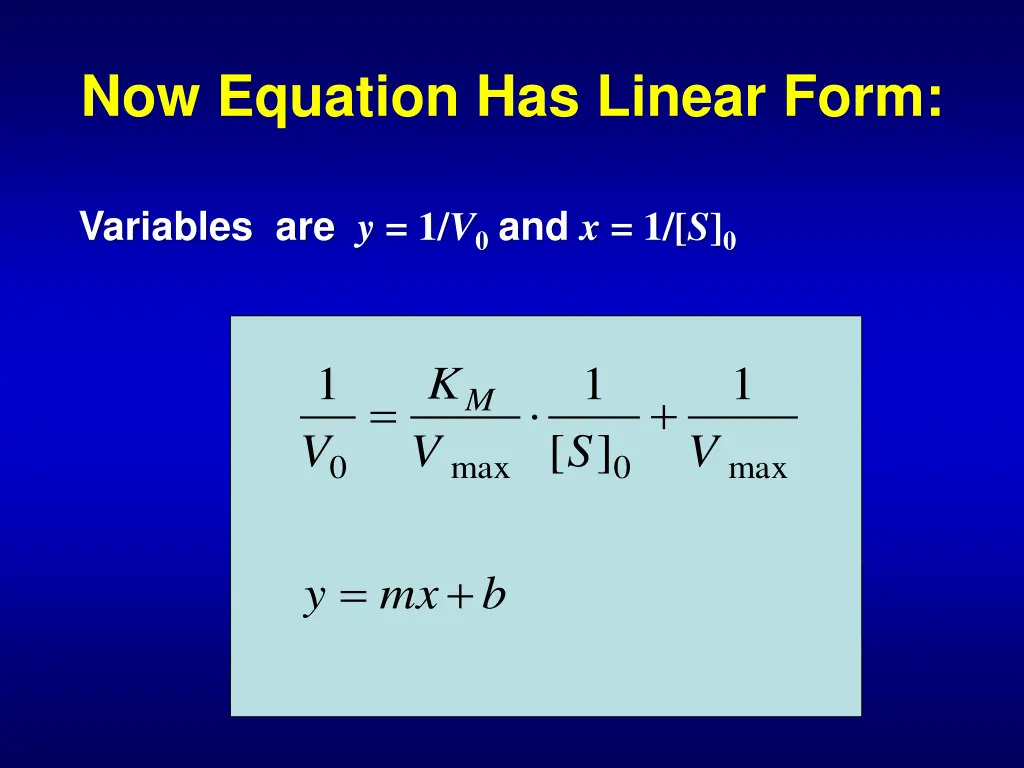 now equation has linear form 1