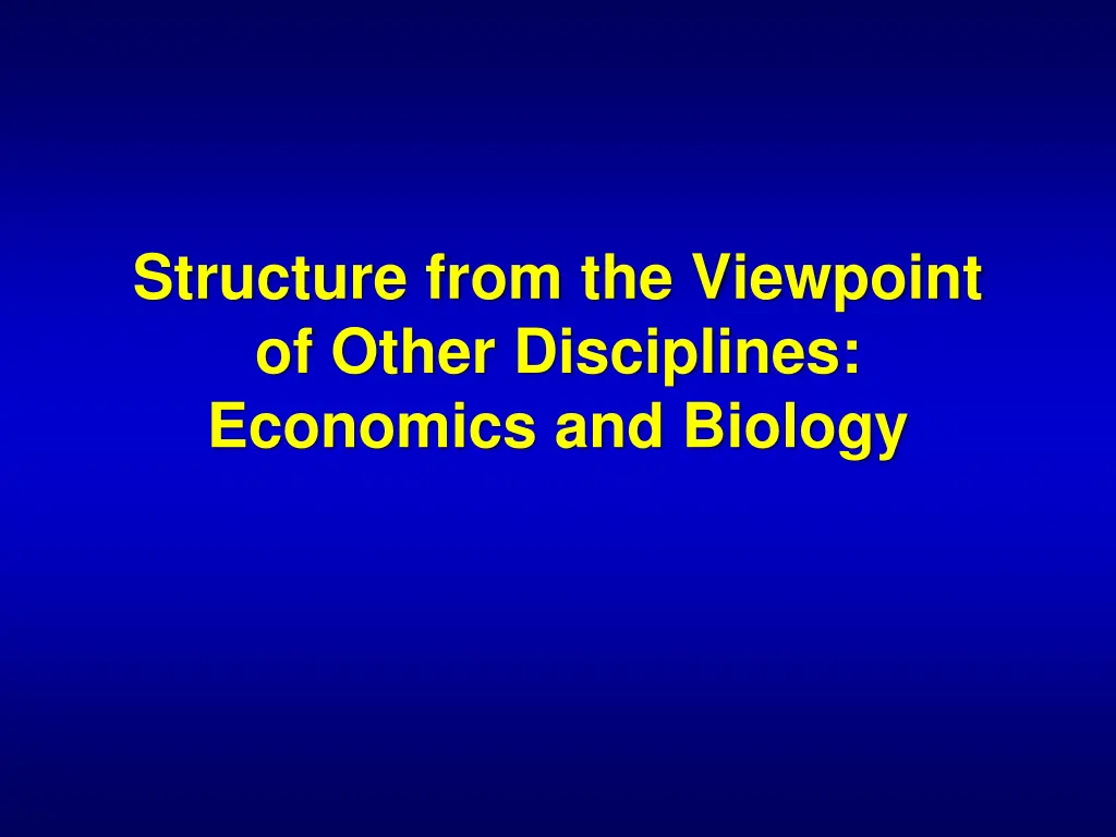 structure from the viewpoint of other disciplines