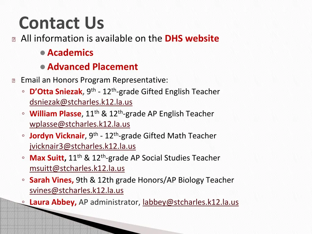 contact us