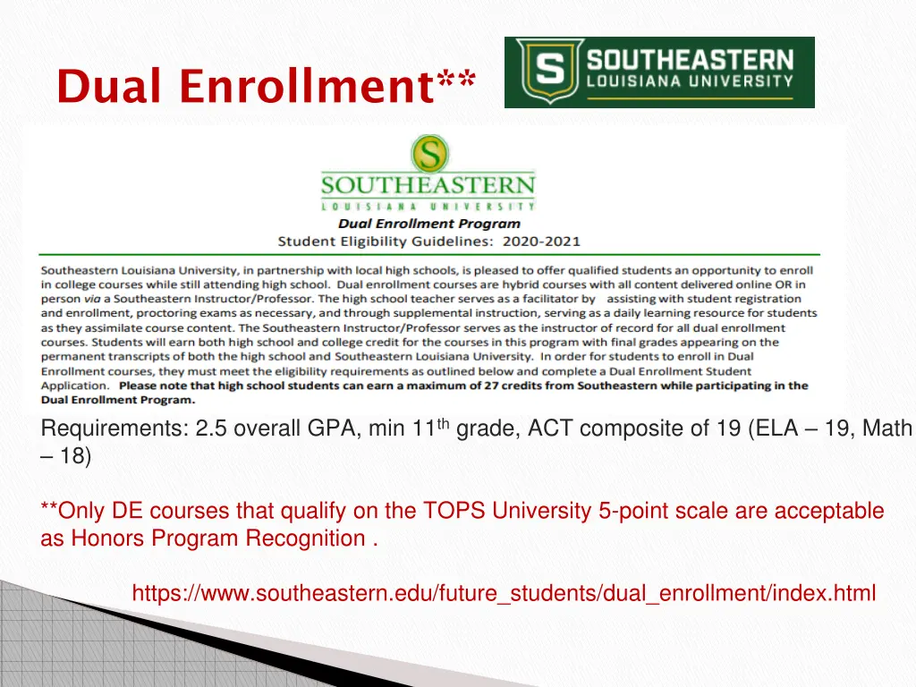 dual enrollment