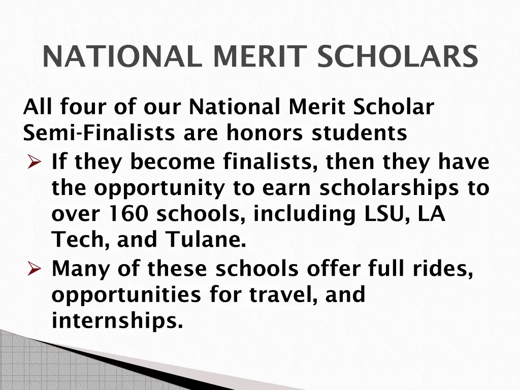 national merit scholars