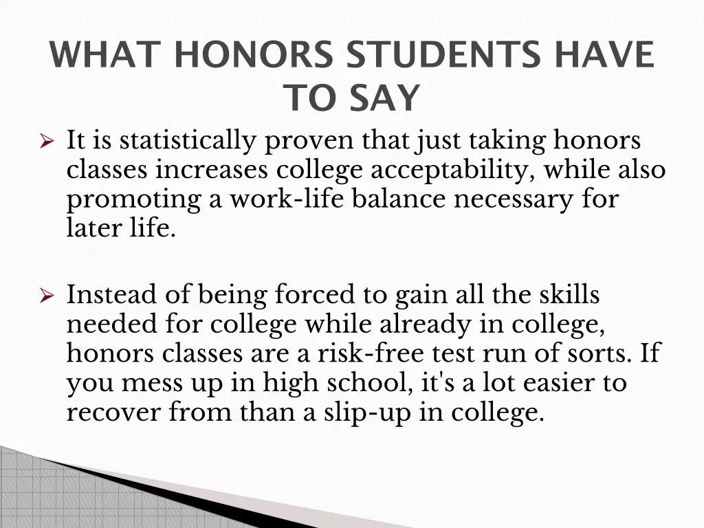 what honors students have