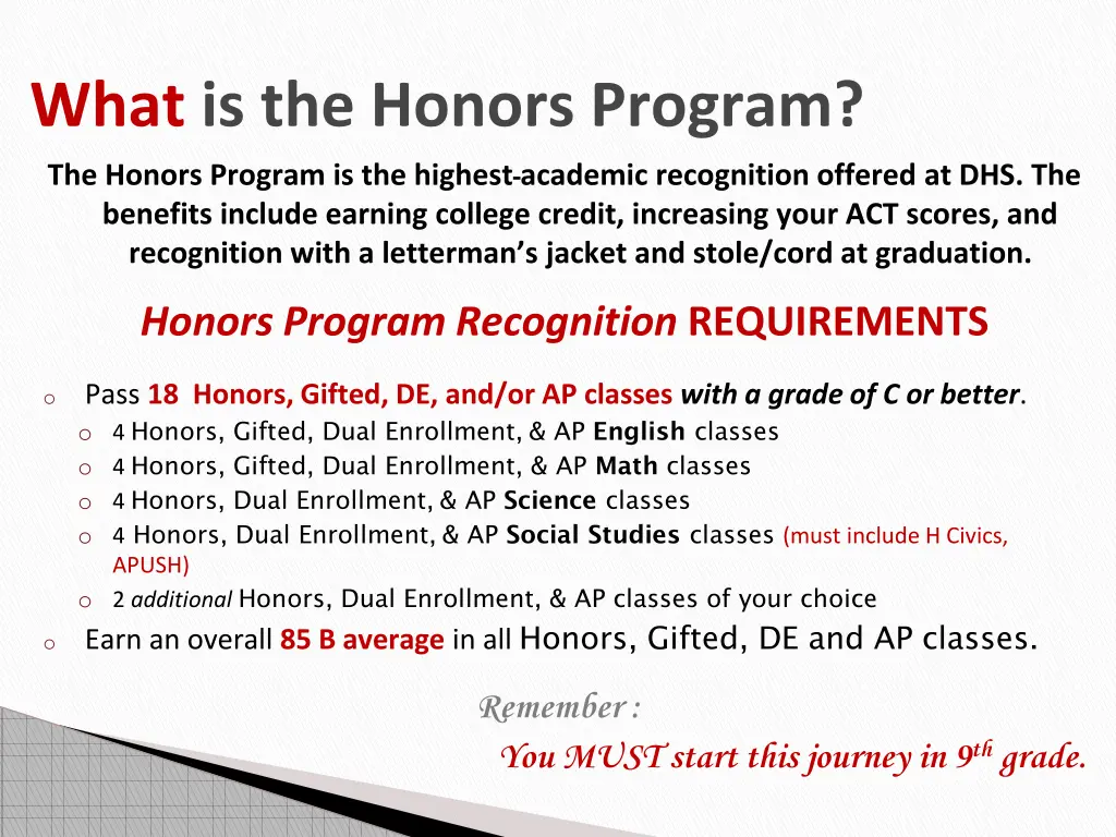 what is the honors program