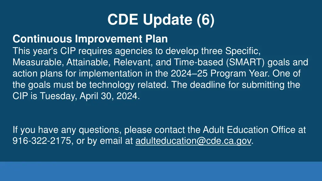 cde update 6