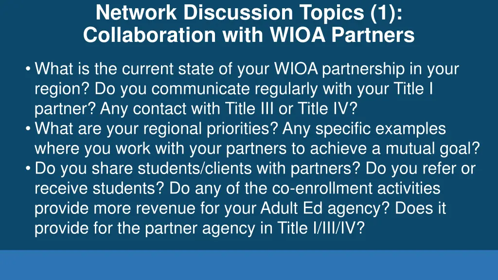 network discussion topics 1 collaboration with
