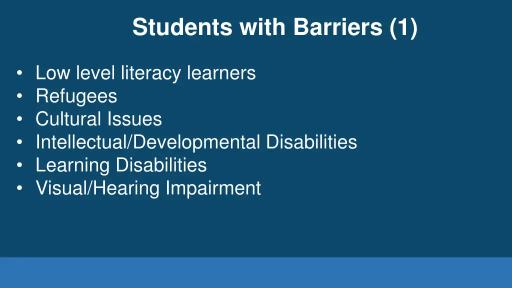students with barriers 1