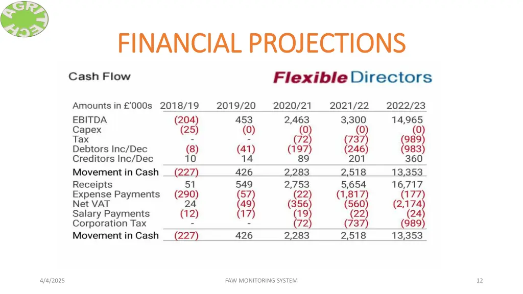 financial projections financial projections 1