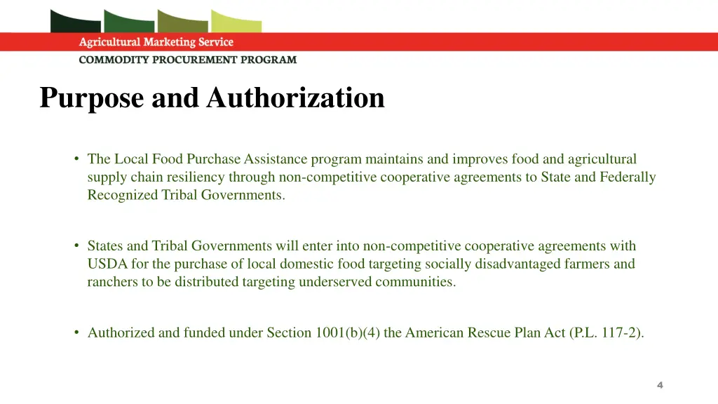 purpose and authorization