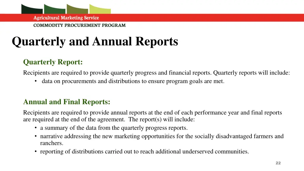 quarterly and annual reports