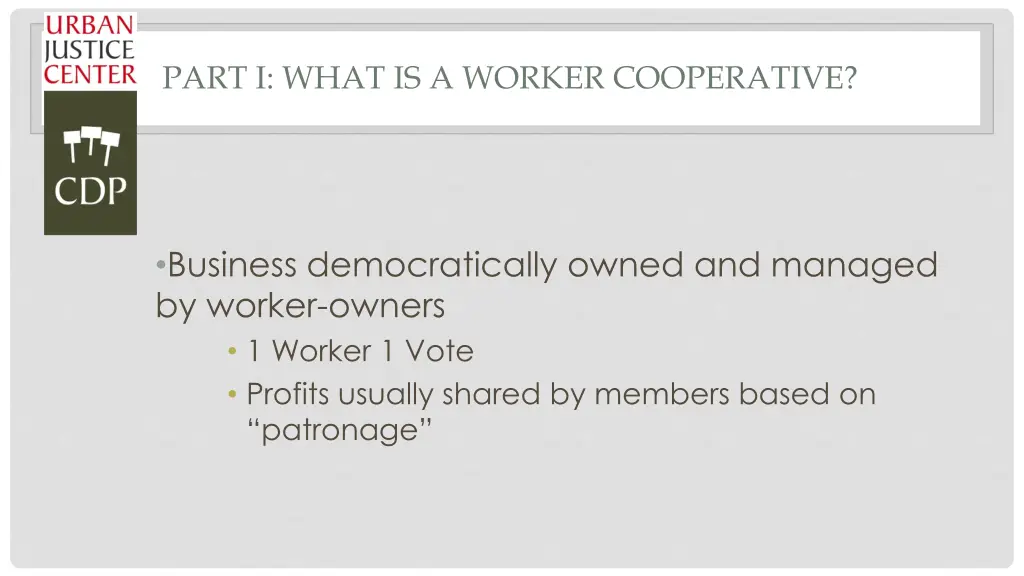 part i what is a worker cooperative