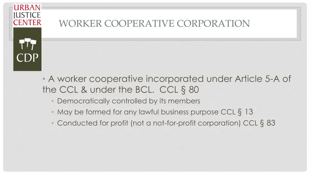 worker cooperative corporation