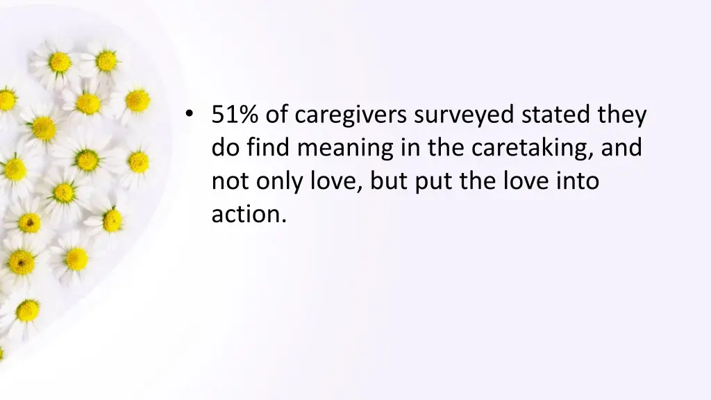 51 of caregivers surveyed stated they do find