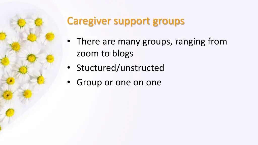 caregiver support groups