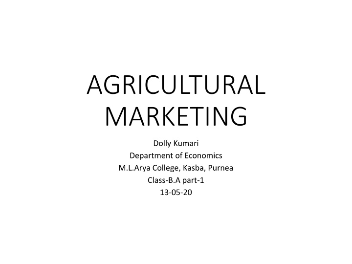 agricultural marketing