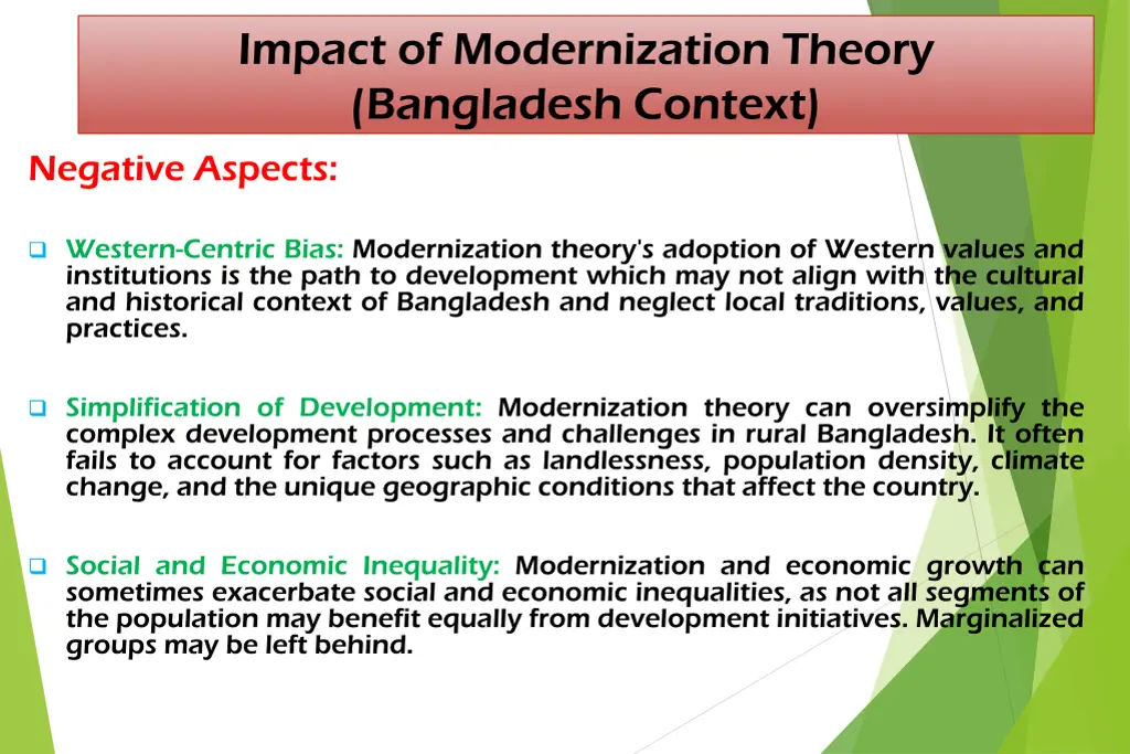 impact of modernization theory bangladesh context 1