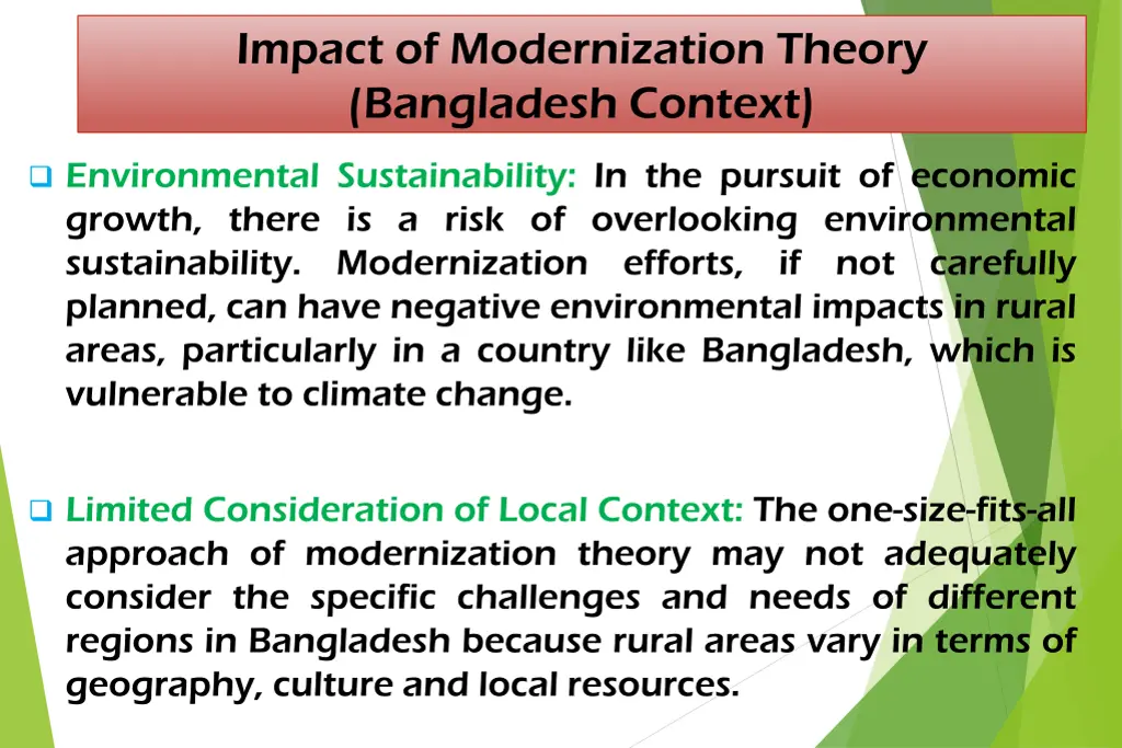 impact of modernization theory bangladesh context 2